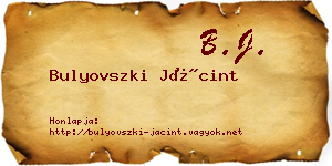 Bulyovszki Jácint névjegykártya